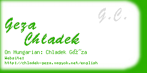 geza chladek business card